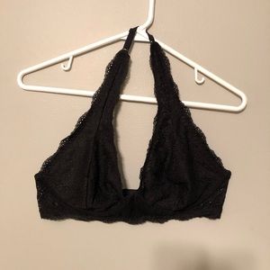 Aerie Black Lace Halter Bralette